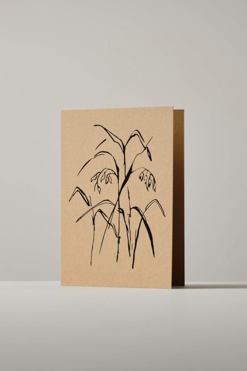 Bunny Tail Grass Greeting Card, Handmade, Made in England by Lucy Augé