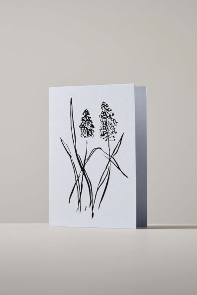 Hyacinth Botanical Greeting Card by artist Lucy Augé. Made in England.